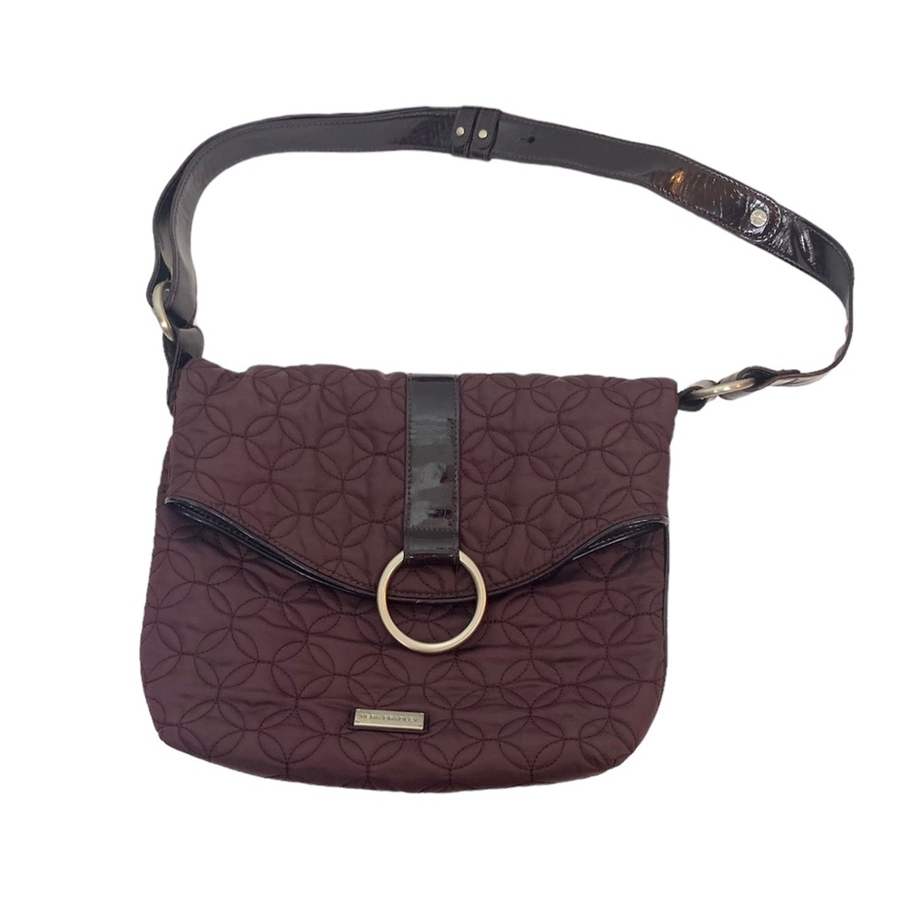 Vera Bradley purple quilted fold over cross body purse